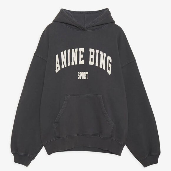 Anine Bing Harvey Sweatshirt - Washed Black - Picture 3 of 12